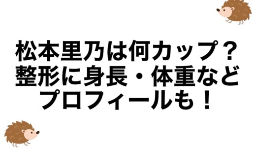 松本里乃は何カップ？整形に身長・体重などプロフィールも！