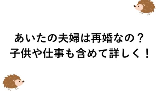 あいたの夫婦は再婚なの？子供や仕事も含めて詳しく！