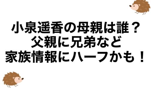 小泉遥香の母親は誰？父親に兄弟など家族情報にハーフかも！