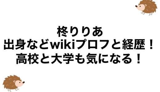 柊りりあの出身などwikiプロフと経歴！高校と大学も気になる！