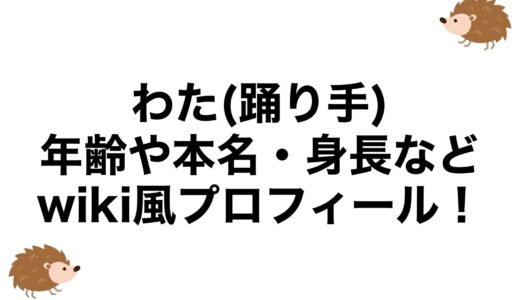 わた(踊り手)の年齢や本名・身長などwiki風プロフィール！
