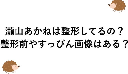 瀧山あかねは整形してるの？整形前やすっぴん画像はある？
