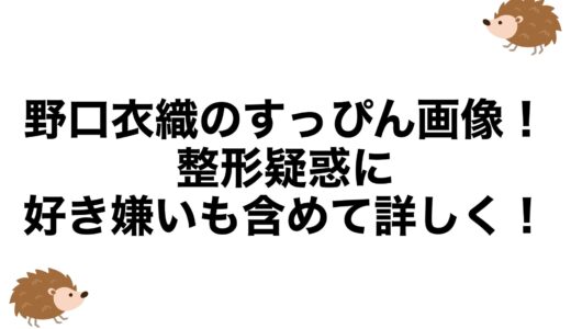 野口衣織のすっぴん画像！整形疑惑に好き嫌いも含めて詳しく！