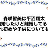 森咲智美は平沼翔太と結婚したけど離婚してる？馴れ初めや子供についても！